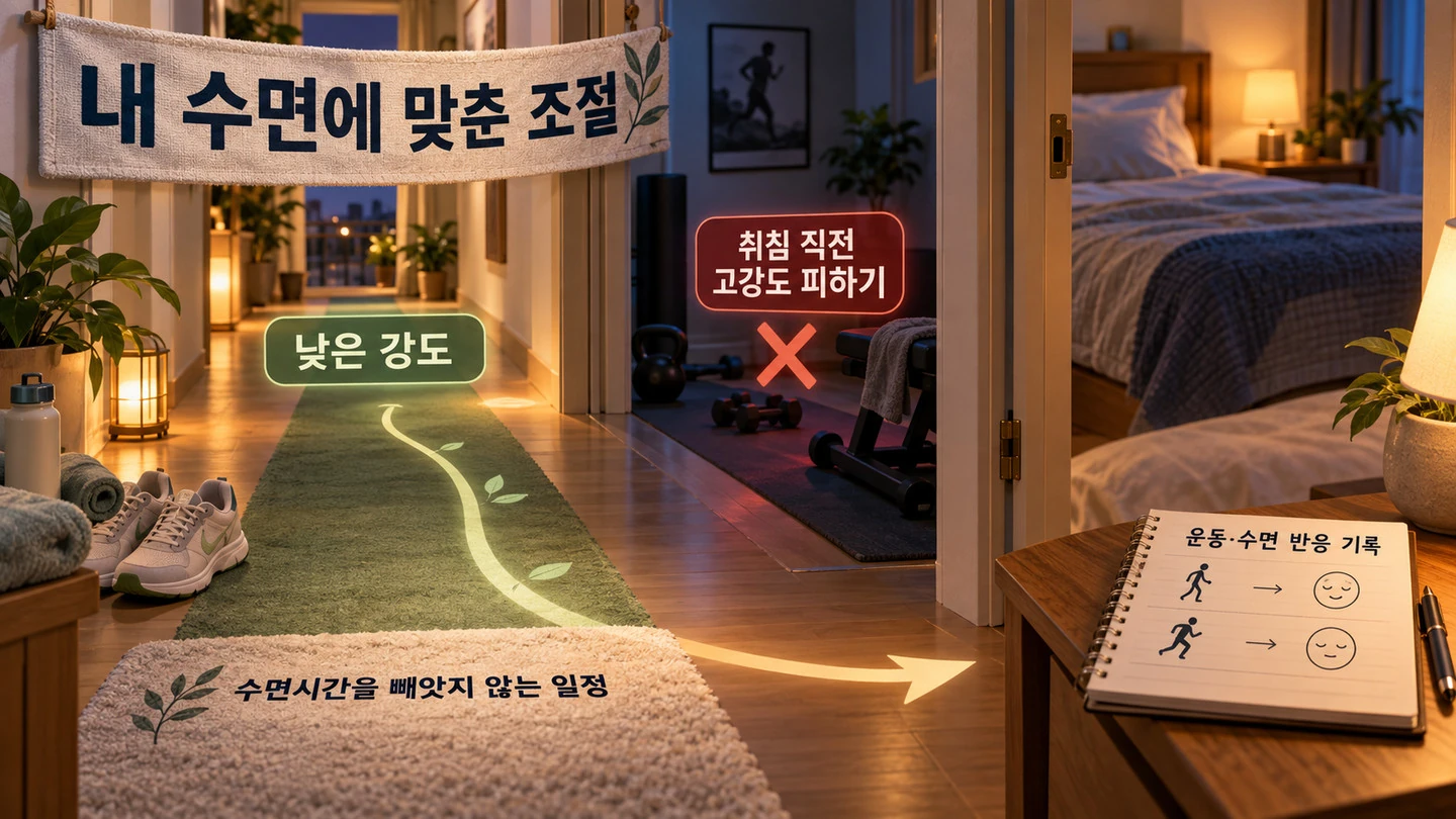 운동 강도와 시간을 조정하고 수면 반응을 기록하는 실천 방법