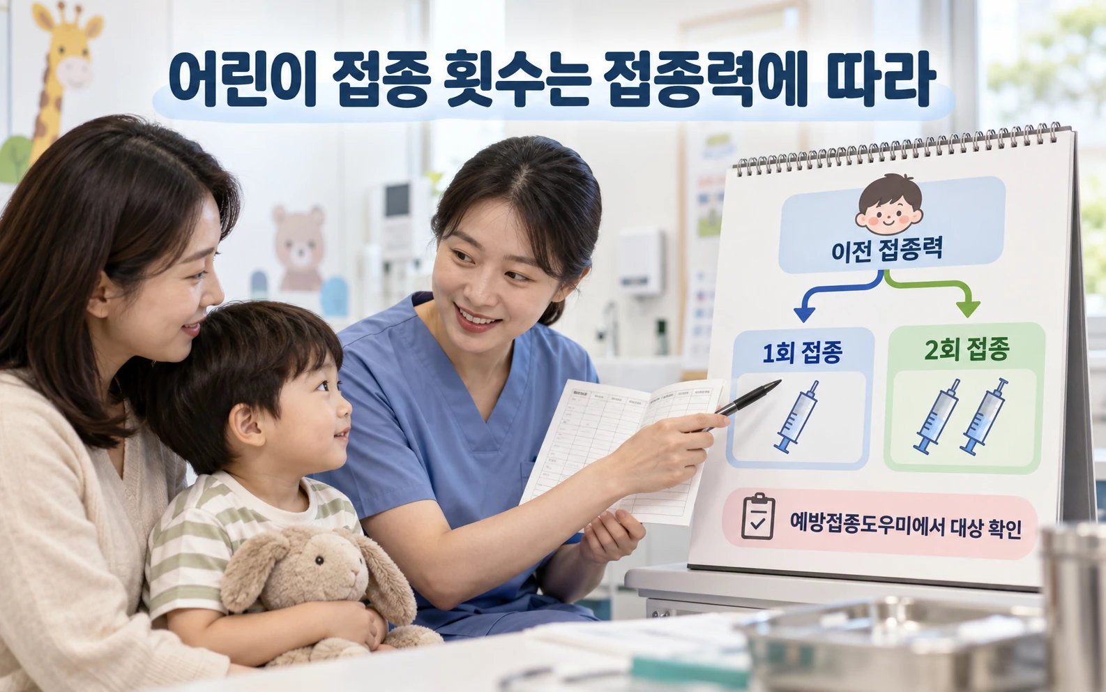 어린이 접종 횟수는 접종력에 따라