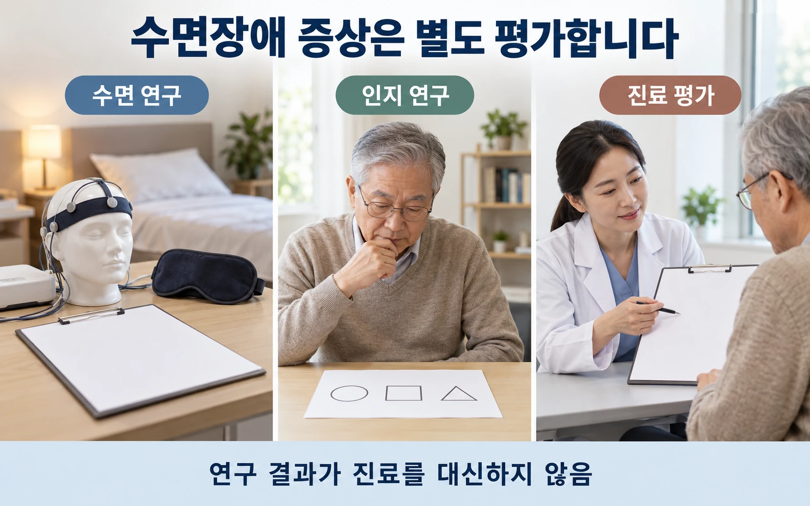 연구 결과와 수면장애 진료 평가의 구분