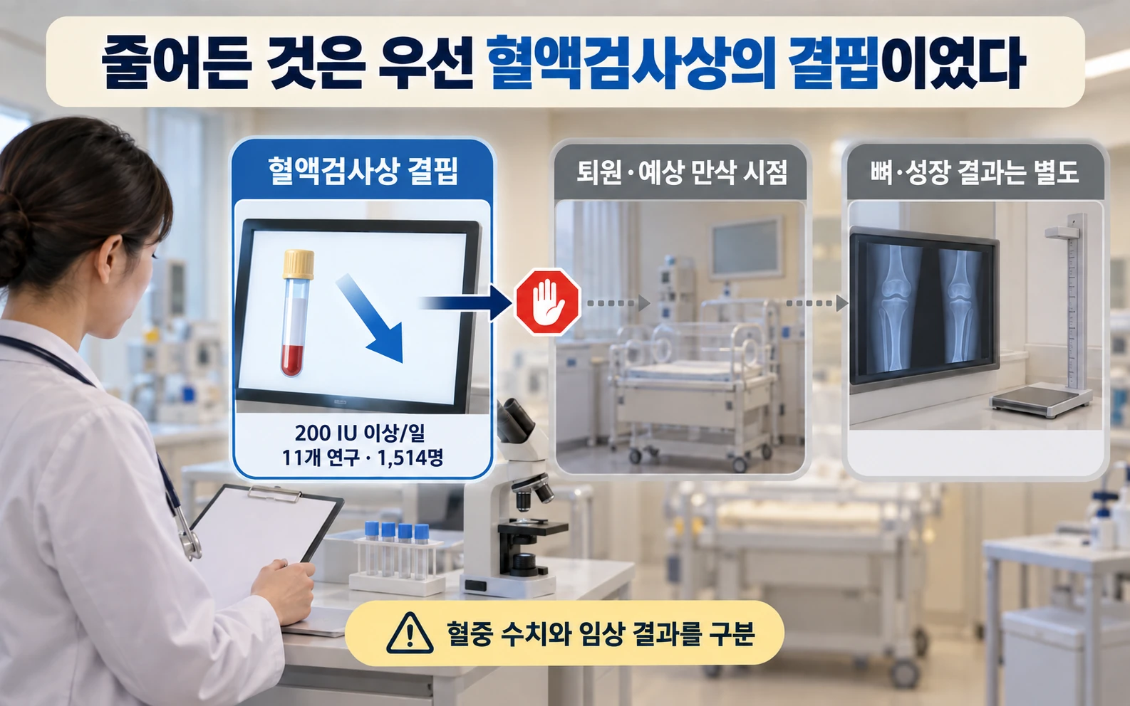 줄어든 것은 우선 혈액검사상의 결핍이었다의 연구 근거와 적용 범위